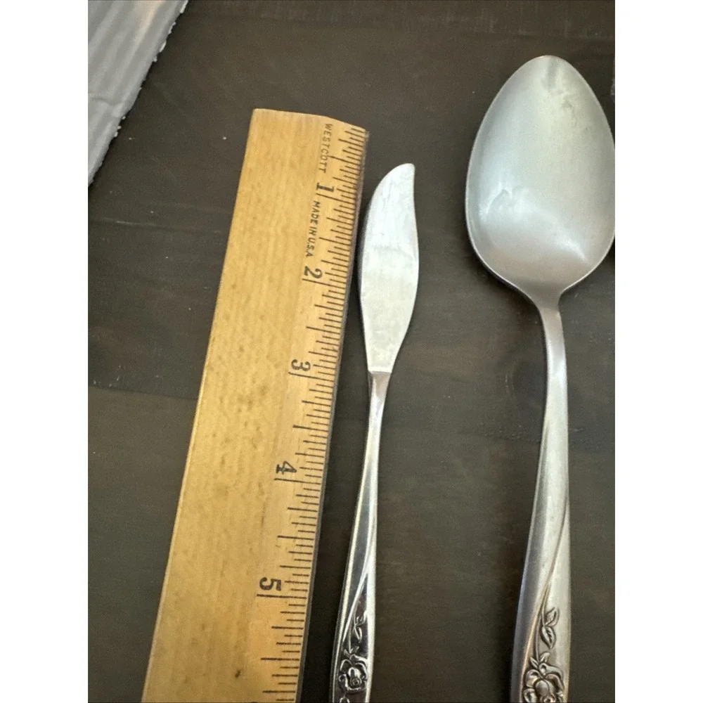Oneida Oneidacraft Lasting Rose Deluxe Stainless 3 Piece Serving Silverware‎